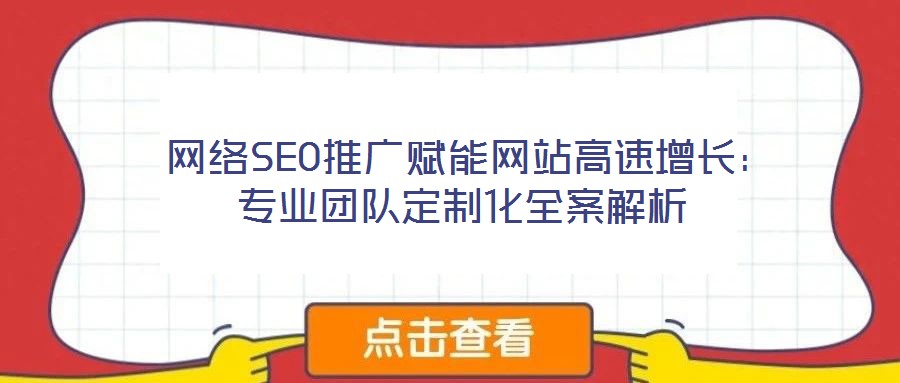  網絡SEO推廣賦能網站高速增長：專業團隊定制化全案解析