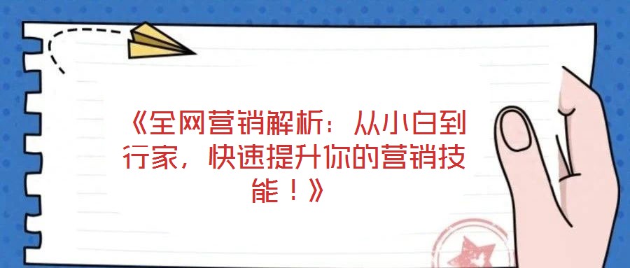 《全網(wǎng)營(yíng)銷解析：從小白到行家，快速提升你的營(yíng)銷技能！》