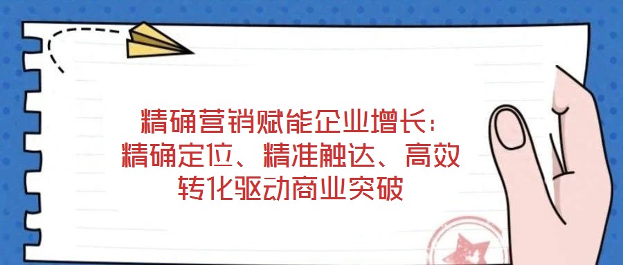  精確營(yíng)銷(xiāo)賦能企業(yè)增長(zhǎng)：精確定位、精準(zhǔn)觸達(dá)、高效轉(zhuǎn)化驅(qū)動(dòng)商業(yè)突破