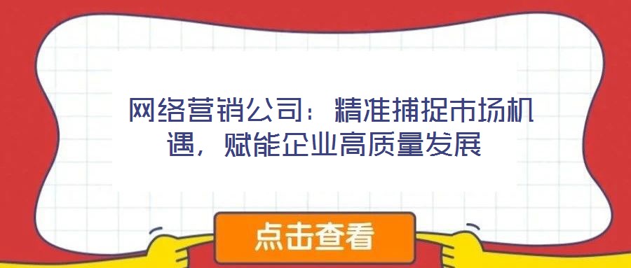  網(wǎng)絡(luò)營銷公司：精準(zhǔn)捕捉市場機(jī)遇，賦能企業(yè)高質(zhì)量發(fā)展