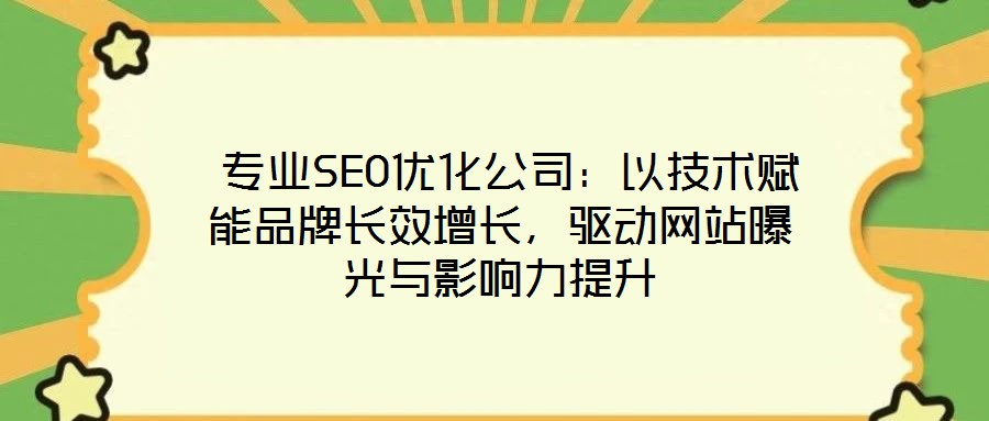  專業SEO優化公司：以技術賦能品牌長效增長，驅動網站曝光與影響力提升