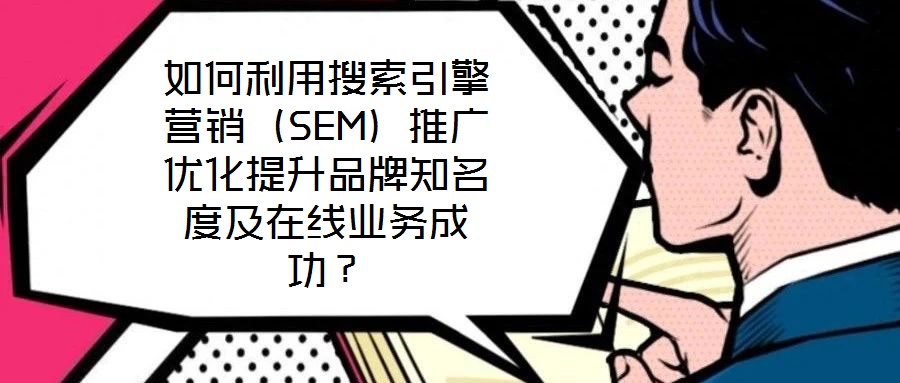 如何利用搜索引擎營銷（SEM）推廣優化提升品牌知名度及在線業務成功？