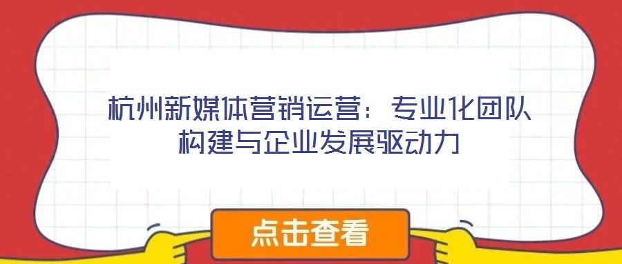 杭州新媒體營銷運(yùn)營：專業(yè)化團(tuán)隊(duì)構(gòu)建與企業(yè)發(fā)展驅(qū)動(dòng)力