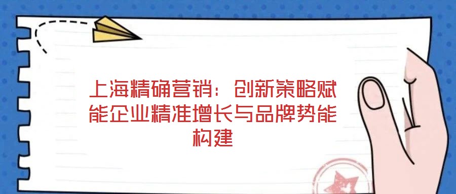 上海精確營銷：創(chuàng)新策略賦能企業(yè)精準增長與品牌勢能構(gòu)建