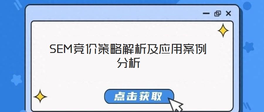 SEM競(jìng)價(jià)策略解析及應(yīng)用案例分析