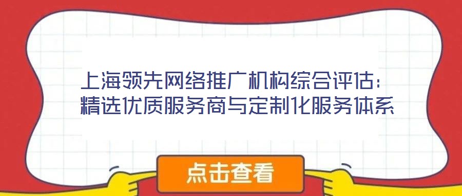 上海領先網絡推廣機構綜合評估：精選優質服務商與定制化服務體系